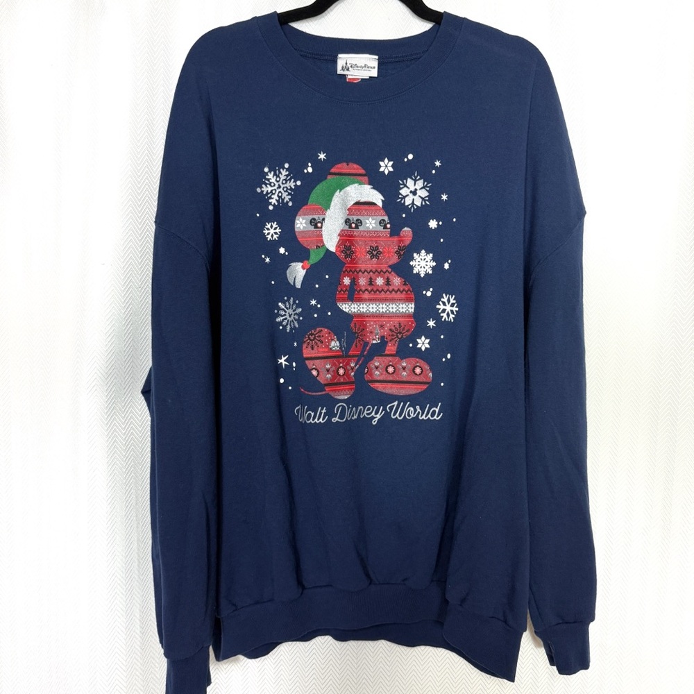 Disney Navy Blue Holiday Mickey Sweatshirt Size 3X